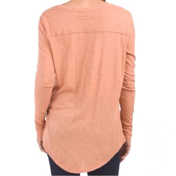 Free People We The Free Betty Long Sleeve Top Peach - Picture 2 of 9